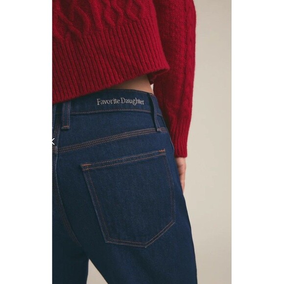Favorite Daughter Olympia Flare Jeans Size 29 Manchester High Rise Red Hem - Picture 5 of 13